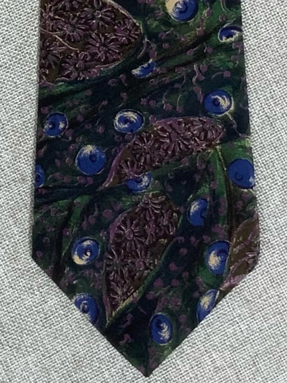 Greenbrier Resort Silk Tie Peacock Feather Springhouse Logo Custom Shop USA
